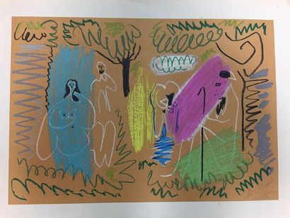 Pablo PICASSO (1881 - 1973)
Personnages 
Lithographie...