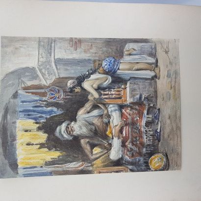 V MASSON 
CINQ aquarelles signées en bas...