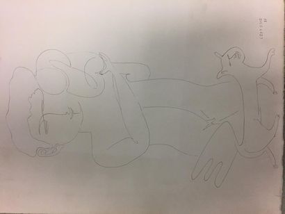 CATTESCO
Jeune enfant au chat 
Lithographie...