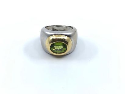 CRISO 
BAGUE en or deux tons amati ornée...