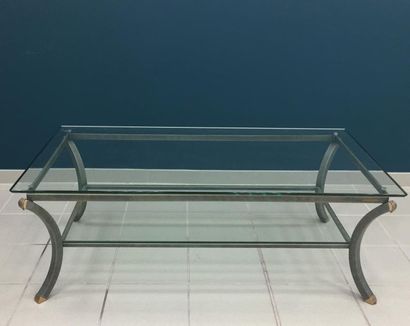PIERRE VANDEL table basse dessus de verre...