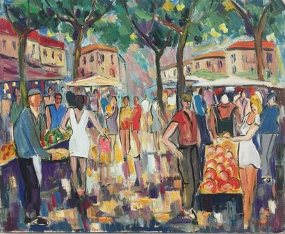 ALAIN DUPERAY
Le marché
Huile sur toile encadrée...