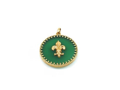 PENDENTIF en or jaune et verre ornée d'une...