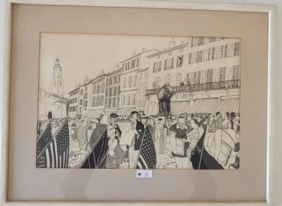 Paul IRIBE (1883-1935)
Scène animée à Saint-Tropez
Encre...