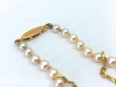 COLLIER 
de perles de culture en chute fermoir...
