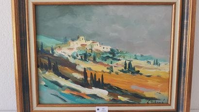 PASTORE (XX)
Village sur la Montagne 
Huile...