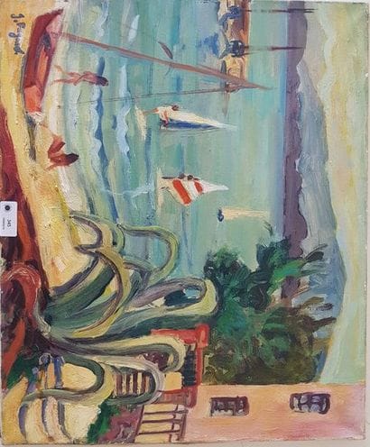 GERARD FAGARD 
Paysage au oursinieres 
Huile...