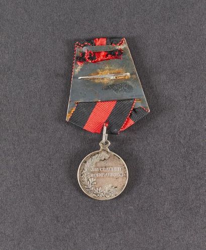 MÉDAILLE DE SAUVETAGE en argent au profil...