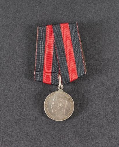 MÉDAILLE DE SAUVETAGE en argent au profil...