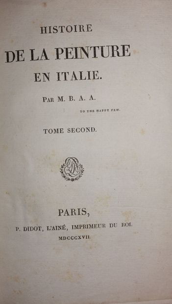 STENDHAL. History of painting in Italy. By...