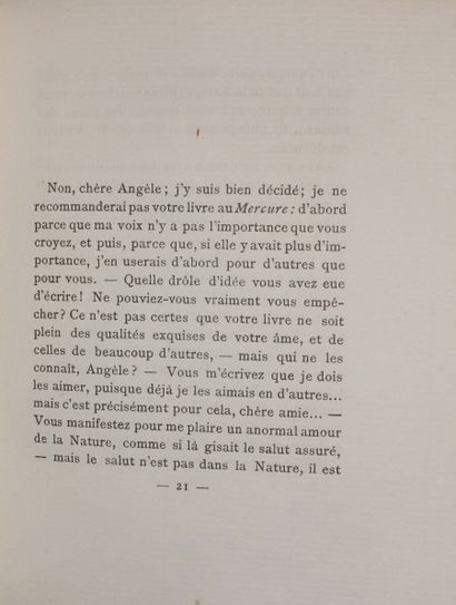 GIDE André. Letters to Angèle. 1898-1899....