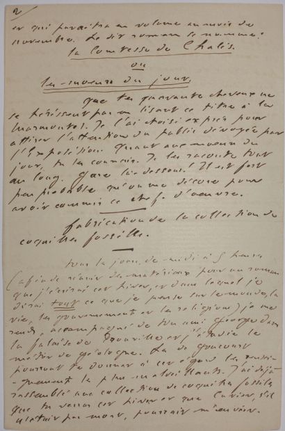 FEYDEAU Ernest. Autograph letter signed to...