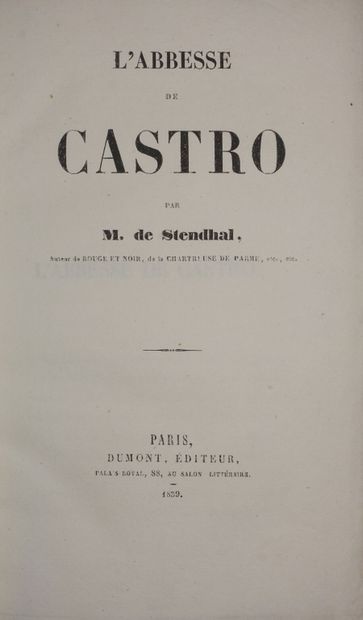 STENDHAL. The Abbess of Castro. By M. de...