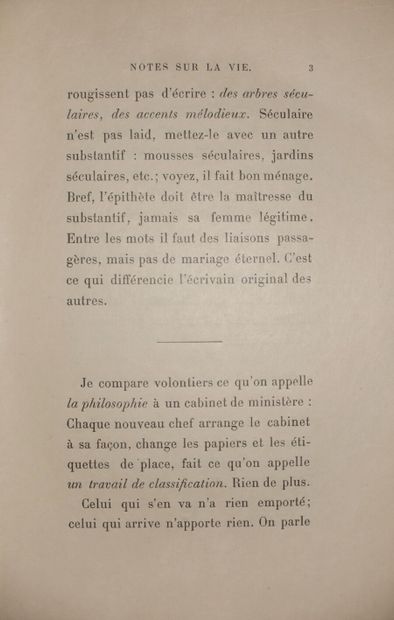 DAUDET Alphonse. Notes sur la vie. Paris,...
