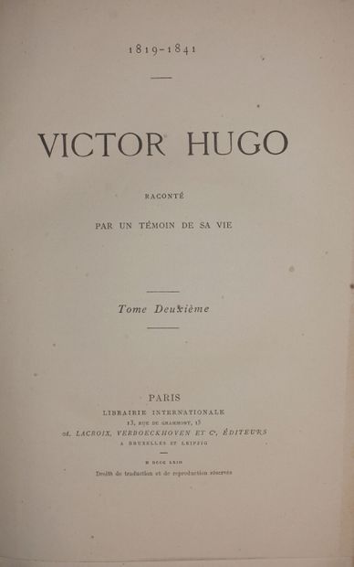 HUGO Adèle, Mme Victor]. Victor Hugo told...