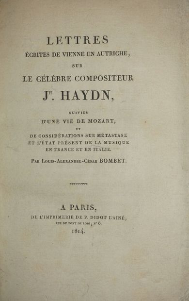 STENDHAL]. Letters written from Vienna in...