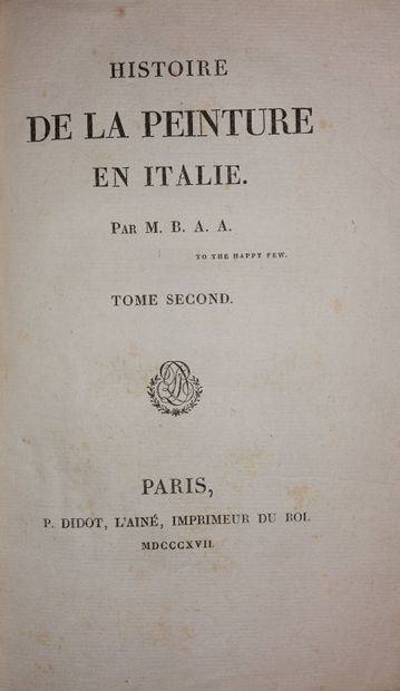 STENDHAL. History of painting in Italy. By...