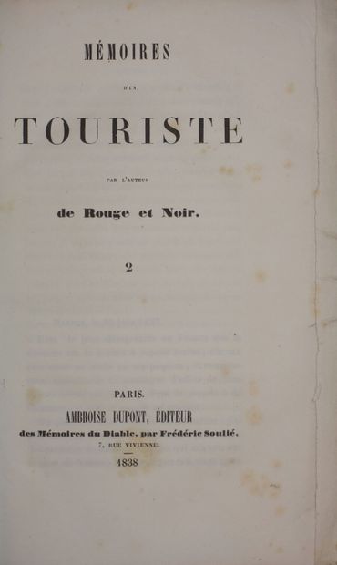 [STENDHAL]. Memoirs of a tourist, by the...