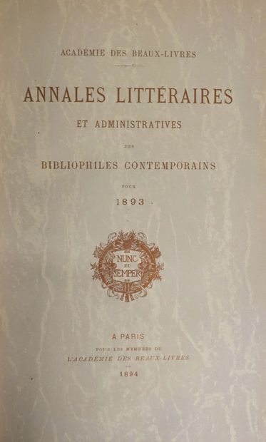 UZANNE Octave]. ACADEMY OF FINE BOOKS. ANNALES...