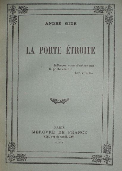 GIDE André. La Porte Étroite. Paris, Mercure...