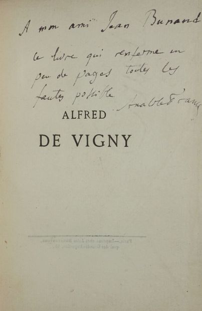 FRANCE Anatole. Alfred de Vigny. Study. Paris,...
