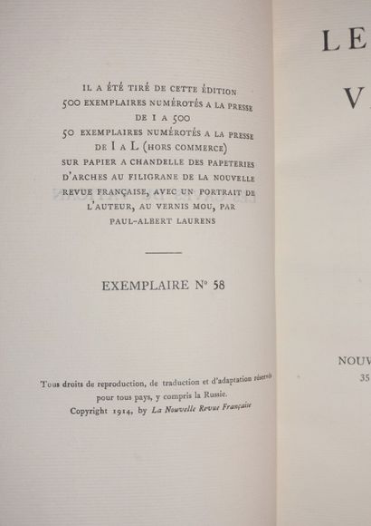[GIDE André]. Les Caves du Vatican. Sotie,...