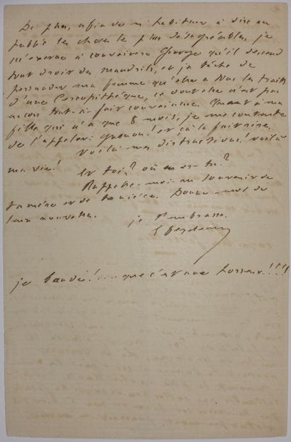 FEYDEAU Ernest. Autograph letter signed to...