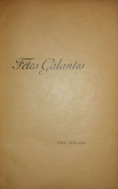 VERLAINE Paul. Fêtes galantes. Paris, Société...