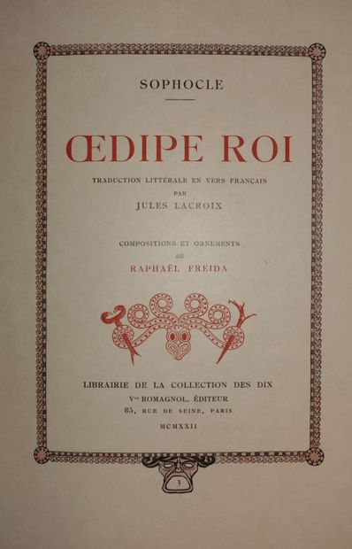 SOPHOCLE. Oedipus King. Literal translation...