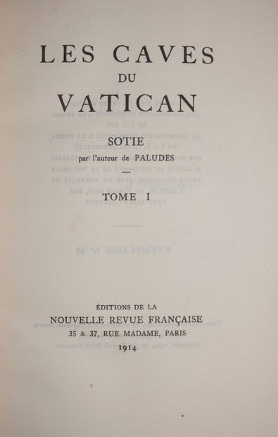 [GIDE André]. Les Caves du Vatican. Sotie,...