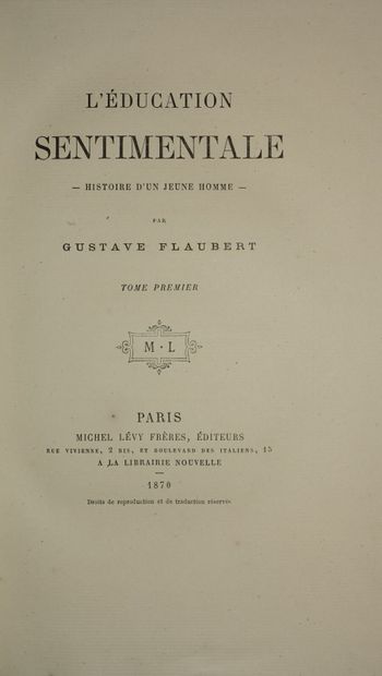 FLAUBERT Gustave. Sentimental Education....