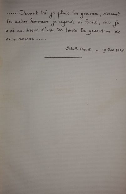HUGO (VICTOR) AND JULIETTE DROUET. From the...