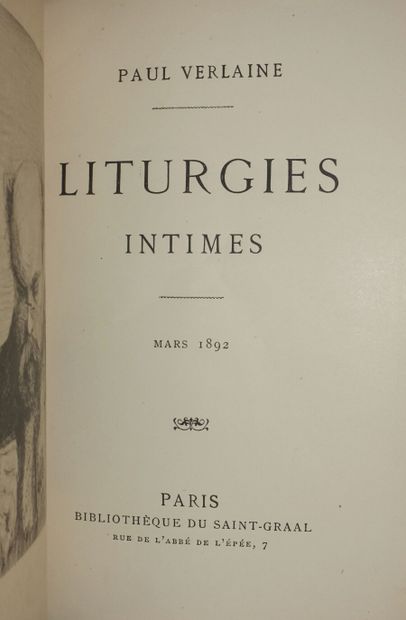 VERLAINE Paul. Liturgies intimes. Paris,...