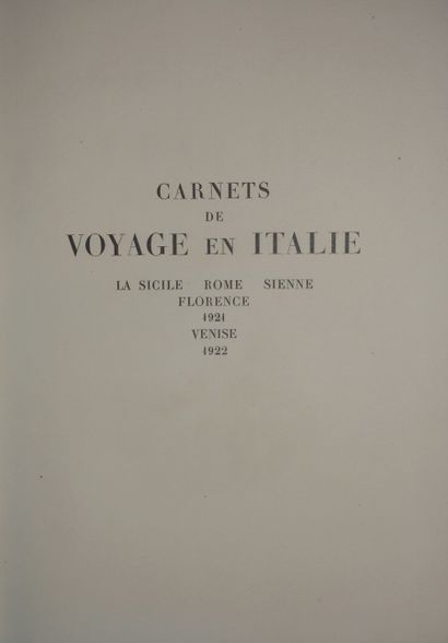DENIS Maurice. Travel notebook in Italy....