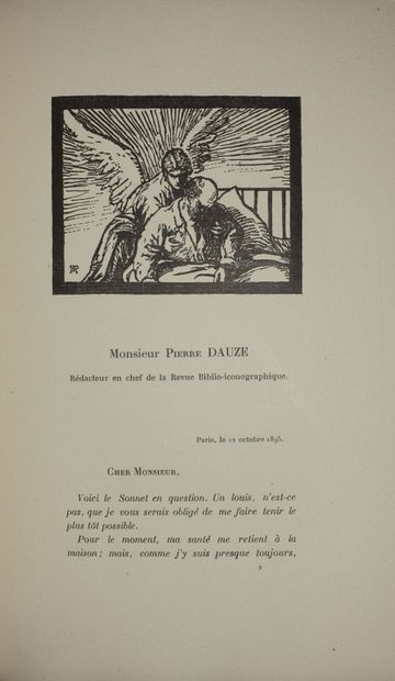 VERLAINE Paul. Biblio-Sonnets. Unpublished...