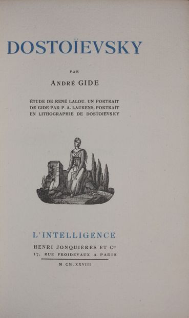 GIDE André. Dostoyevsky d'après sa correspondance....