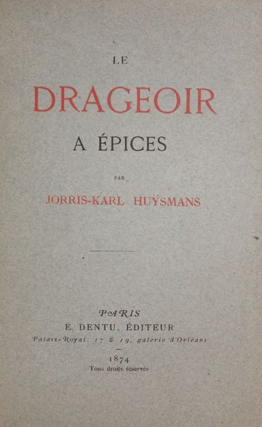 HUYSMANS Joris-Karl. Le Drageoir à épices....