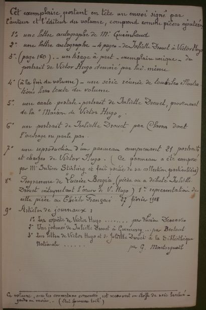 HUGO (VICTOR) AND JULIETTE DROUET. From the...