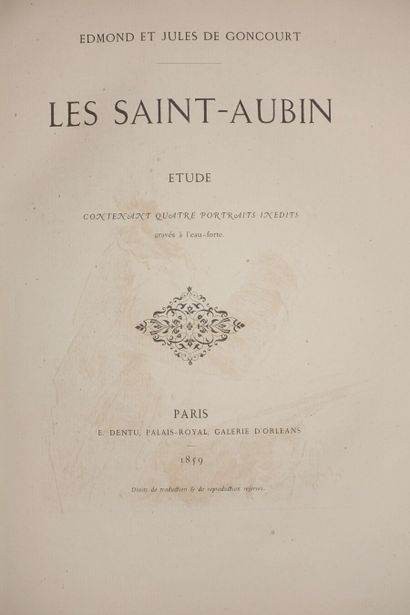 GONCOURT Edmond and Jules de. The art of...