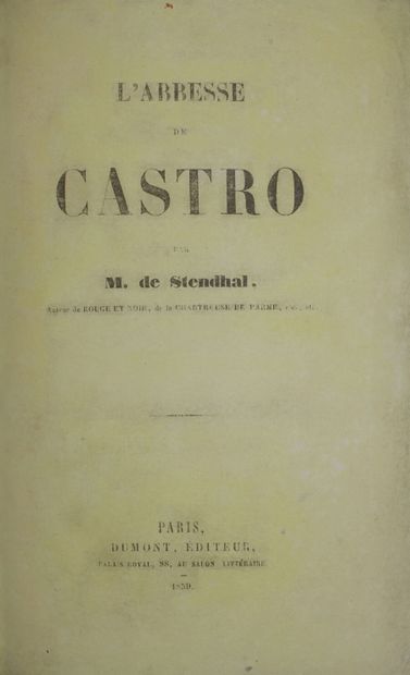 STENDHAL. The Abbess of Castro. By M. de...