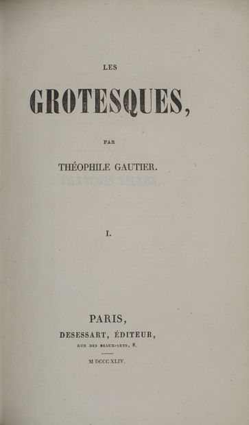 GAUTIER Théophile. Les Grotesques. Paris,...