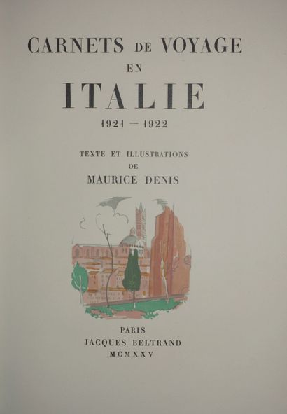 DENIS Maurice. Travel notebook in Italy....