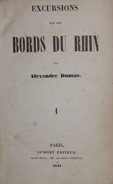 DUMAS Alexandre. Excursions on the banks...