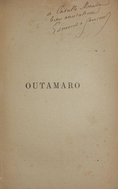 GONCOURT Edmond de. Outamaro. The painter...