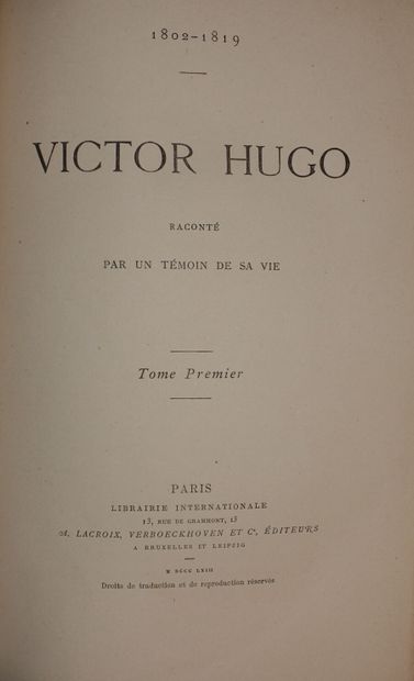 HUGO Adèle, Mme Victor]. Victor Hugo told...