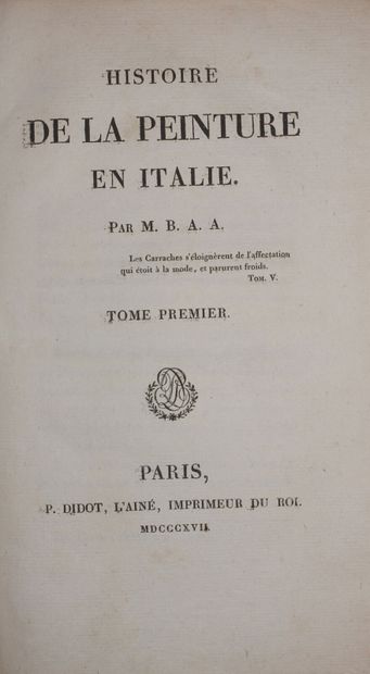 STENDHAL. History of painting in Italy. By...