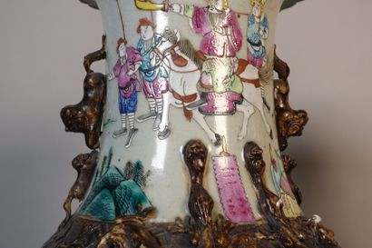 Pair of Chinese porcelain vases in baluster...