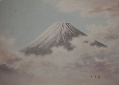 JAPAN.

Mount Fuji.

Print.

(Freckles, slight...