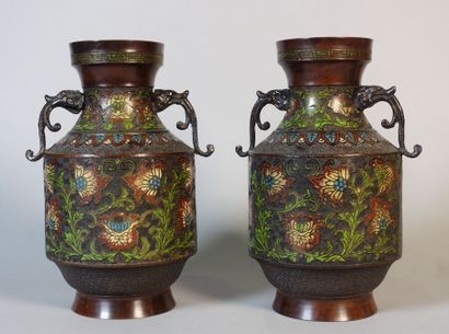 CHINA. 

Pair of baluster vases in cloisonné...