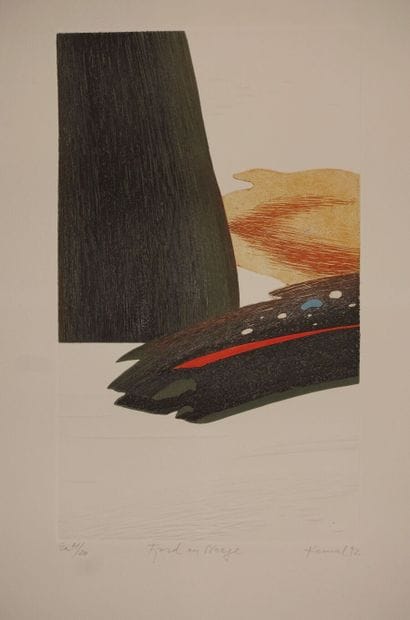 KERVAL (?).

Fjord au nuage (?).

Lithographie,...
